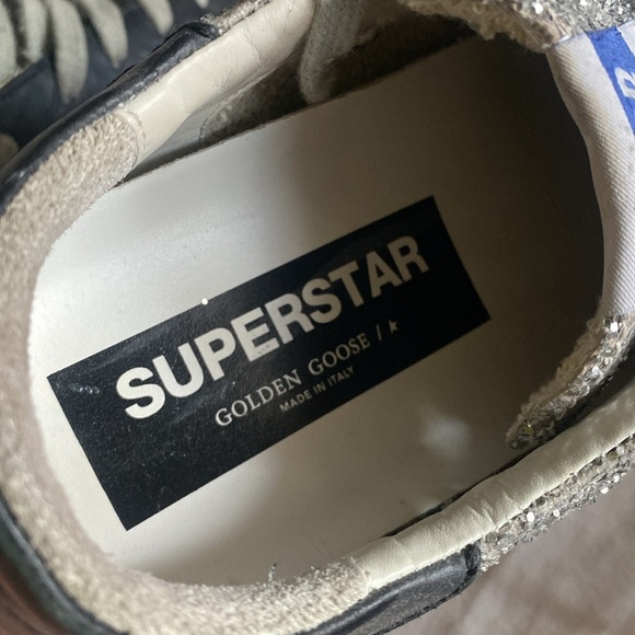 GOLDEN GOOSE SUPERSTAR GLITTER SNEAKER IN SILVER - Picture 5 of 11